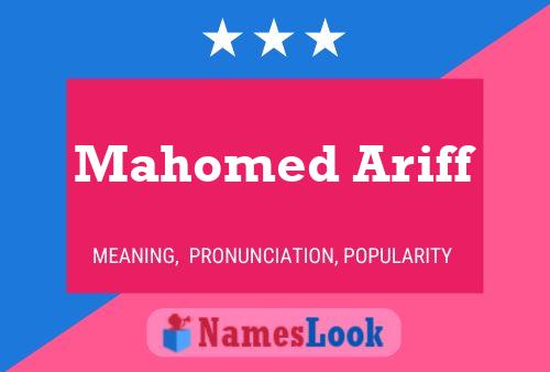 ملصق اسم Mahomed Ariff