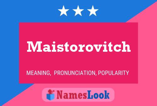 ملصق اسم Maistorovitch