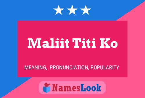 ملصق اسم Maliit Titi Ko