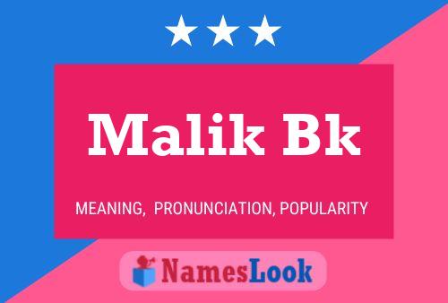 ملصق اسم Malik Bk