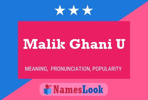 ملصق اسم Malik Ghani U