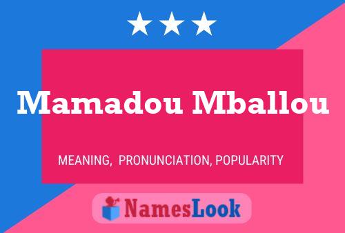 ملصق اسم Mamadou Mballou