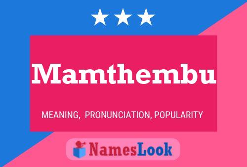 ملصق اسم Mamthembu