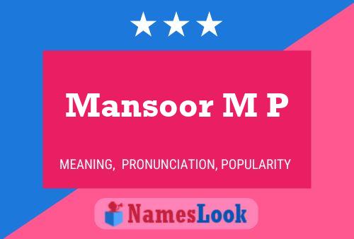 ملصق اسم Mansoor M P