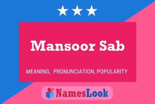 ملصق اسم Mansoor Sab