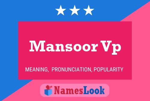 ملصق اسم Mansoor Vp