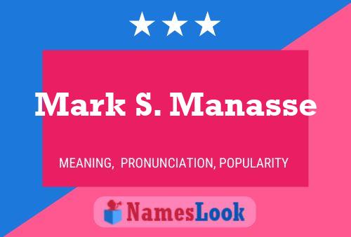 ملصق اسم Mark S. Manasse