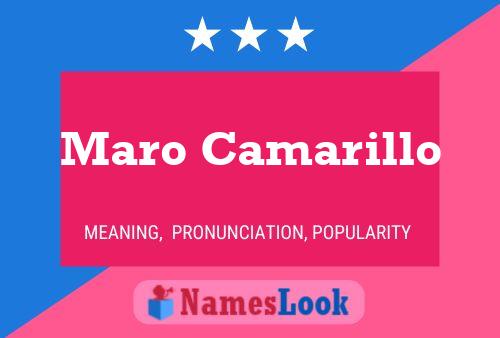 ملصق اسم Maro Camarillo