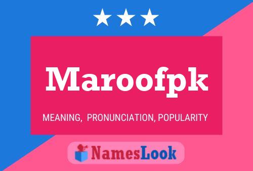 ملصق اسم Maroofpk