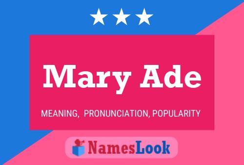 ملصق اسم Mary Ade