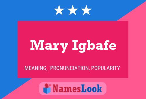 ملصق اسم Mary Igbafe