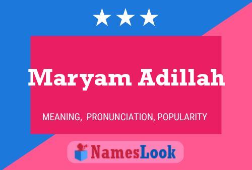 ملصق اسم Maryam Adillah