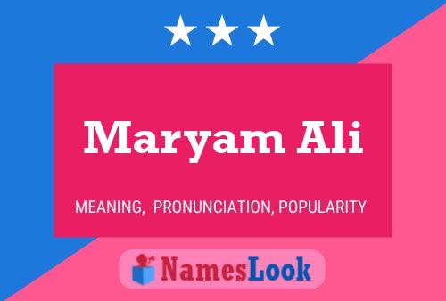 ملصق اسم Maryam Ali