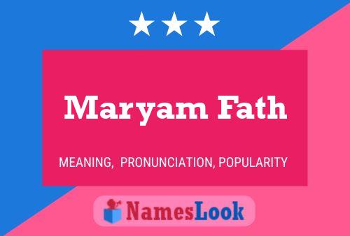 ملصق اسم Maryam Fath