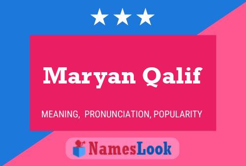 ملصق اسم Maryan Qalif