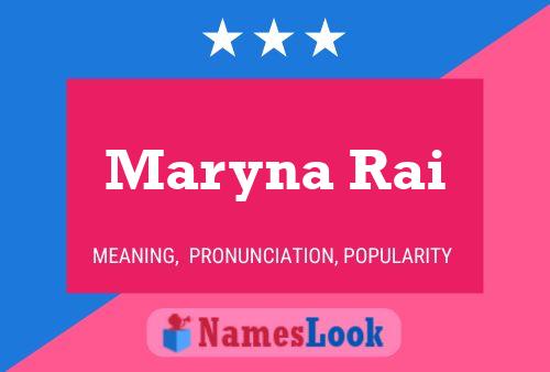 ملصق اسم Maryna Rai