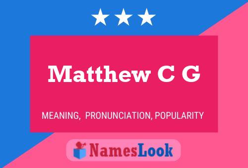 ملصق اسم Matthew C G