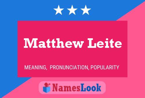 ملصق اسم Matthew Leite