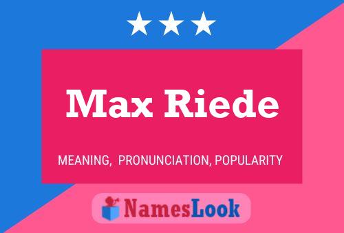 ملصق اسم Max Riede