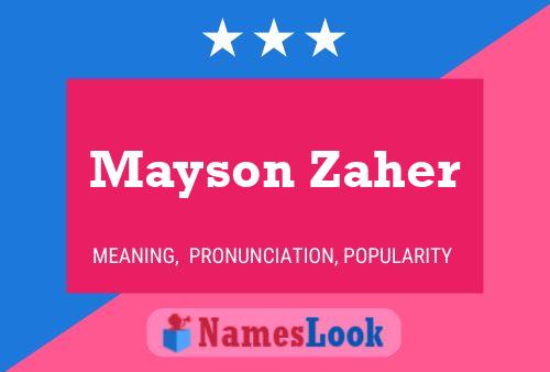 ملصق اسم Mayson Zaher