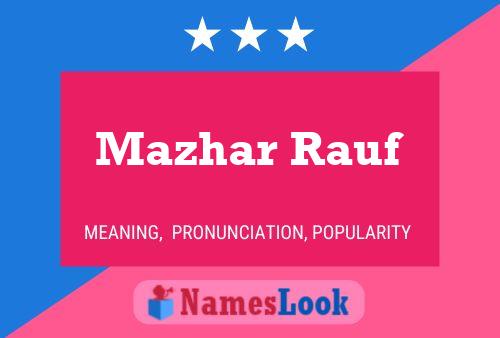 ملصق اسم Mazhar Rauf