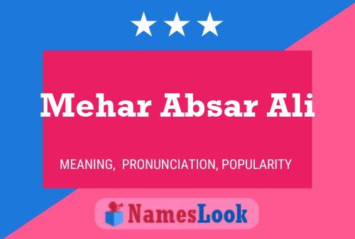 ملصق اسم Mehar Absar Ali