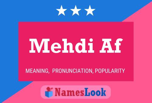 ملصق اسم Mehdi Af