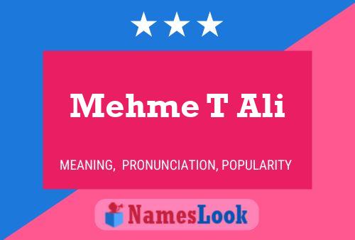 ملصق اسم Mehme T Ali