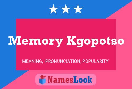 ملصق اسم Memory Kgopotso