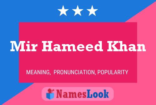 ملصق اسم Mir Hameed Khan