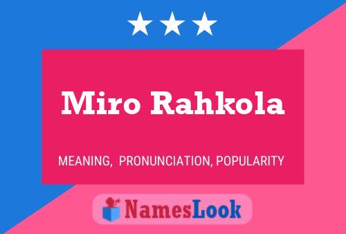 ملصق اسم Miro Rahkola