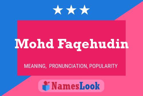 ملصق اسم Mohd Faqehudin