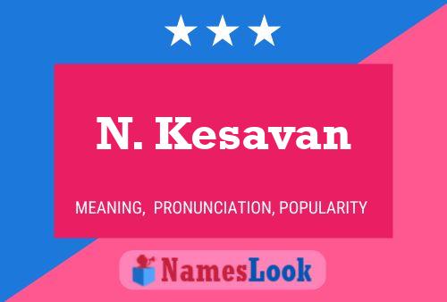 ملصق اسم N. Kesavan