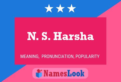 ملصق اسم N. S. Harsha