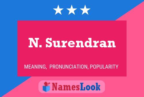 ملصق اسم N. Surendran