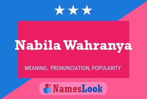 ملصق اسم Nabila Wahranya