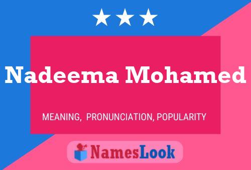 ملصق اسم Nadeema Mohamed