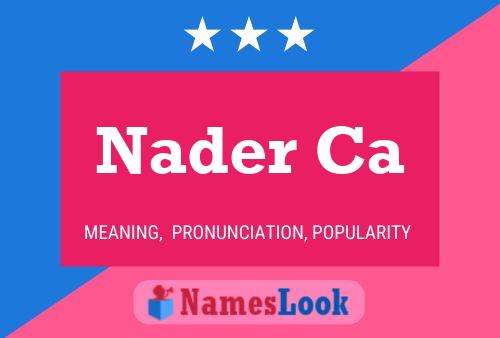 ملصق اسم Nader Ca