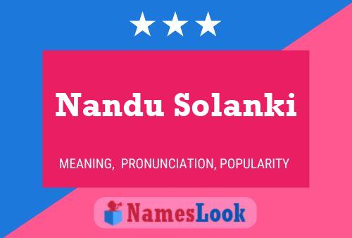 ملصق اسم Nandu Solanki