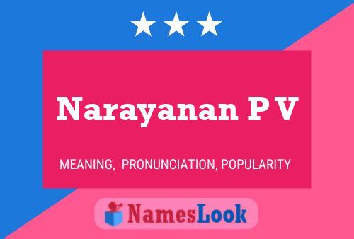 ملصق اسم Narayanan P V