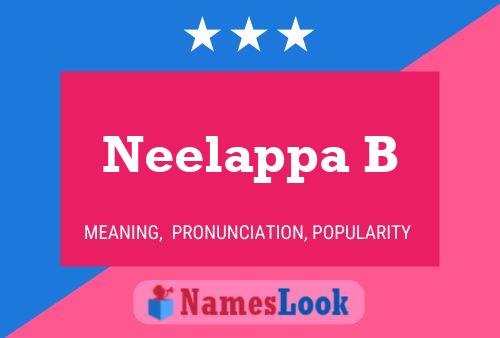 ملصق اسم Neelappa B