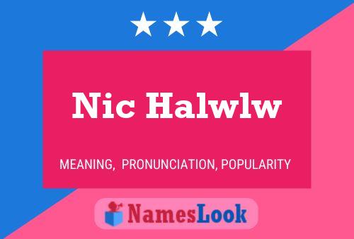 ملصق اسم Nic Halwlw