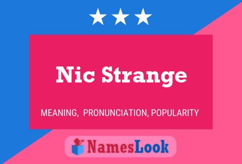 ملصق اسم Nic Strange