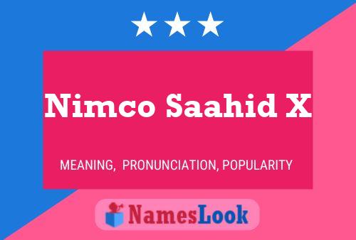 ملصق اسم Nimco Saahid X