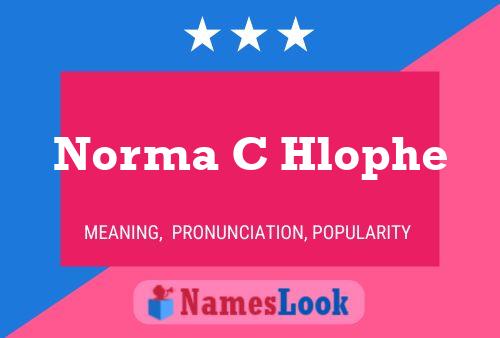 ملصق اسم Norma C Hlophe