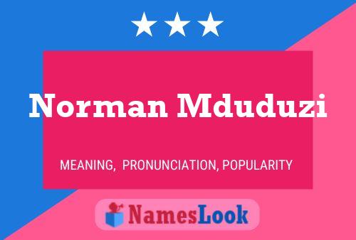 ملصق اسم Norman Mduduzi