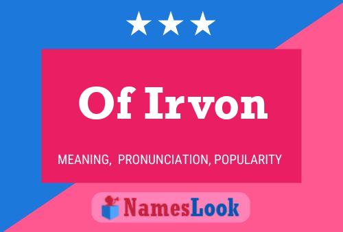 ملصق اسم Of Irvon