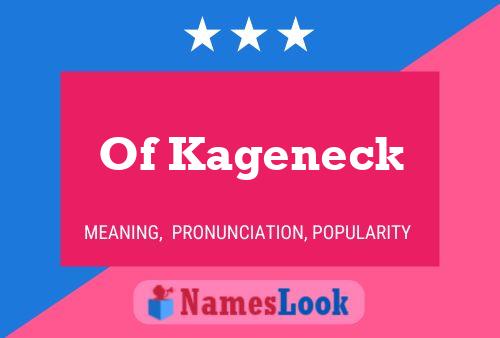 ملصق اسم Of Kageneck