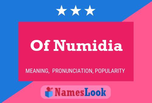 ملصق اسم Of Numidia