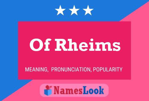 ملصق اسم Of Rheims